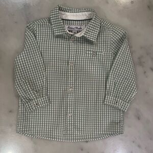 Tartine et Chocolat Infant Green
Gingham Button Down Shirt (18 mos)